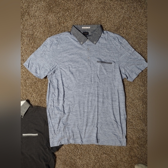 Good Man Brand Gray and Light Blue Polo Shirts NWT - Picture 2 of 7